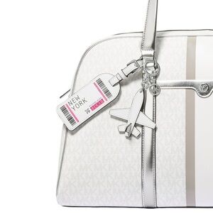 Michael Kors White Luggage Tag Bag Charm